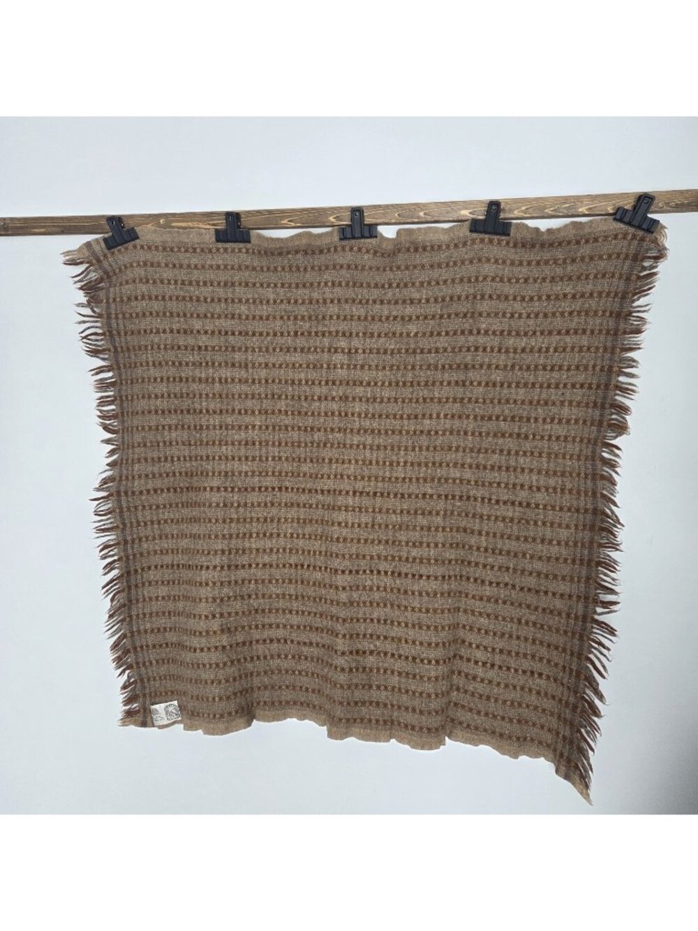 Vintage Amana Woolen Mills 100% Wool Blanket Throw Multicolor 41x41